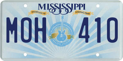 MS license plate MOH410