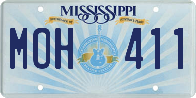 MS license plate MOH411