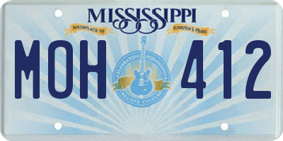 MS license plate MOH412