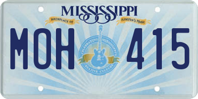 MS license plate MOH415