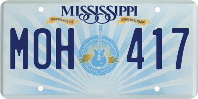 MS license plate MOH417