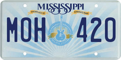 MS license plate MOH420