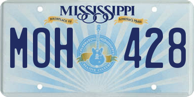 MS license plate MOH428