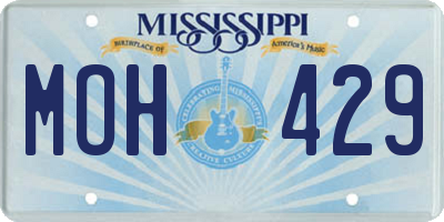 MS license plate MOH429