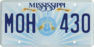 MS license plate MOH430