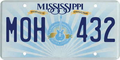 MS license plate MOH432