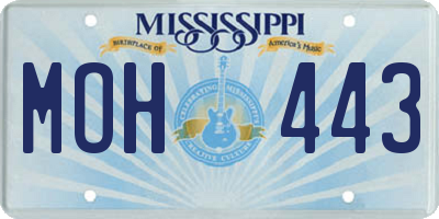 MS license plate MOH443