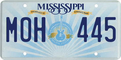 MS license plate MOH445