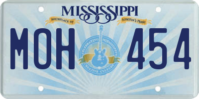 MS license plate MOH454
