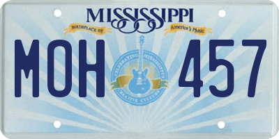 MS license plate MOH457