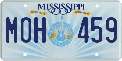 MS license plate MOH459