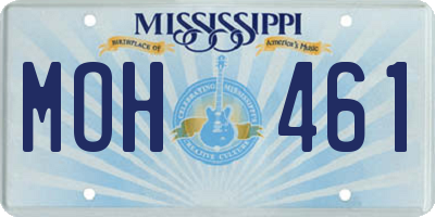MS license plate MOH461