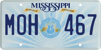 MS license plate MOH467