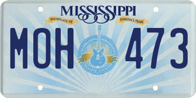 MS license plate MOH473