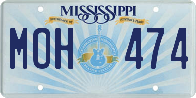 MS license plate MOH474