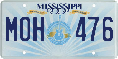 MS license plate MOH476
