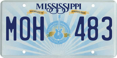 MS license plate MOH483