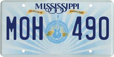 MS license plate MOH490