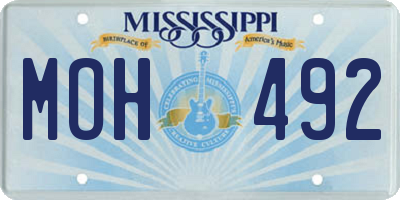 MS license plate MOH492