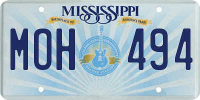 MS license plate MOH494