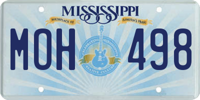 MS license plate MOH498