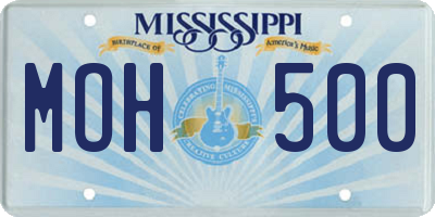 MS license plate MOH500