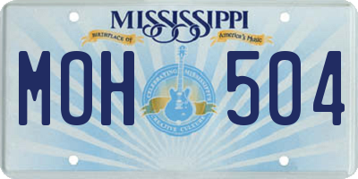 MS license plate MOH504