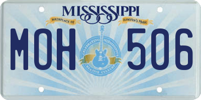 MS license plate MOH506