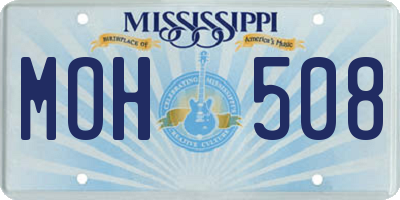 MS license plate MOH508