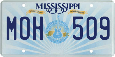 MS license plate MOH509