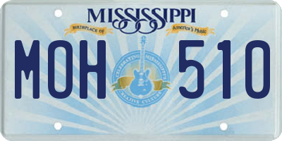MS license plate MOH510
