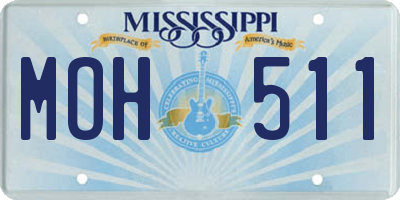 MS license plate MOH511