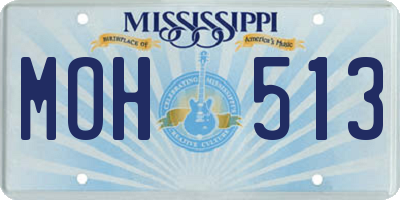 MS license plate MOH513