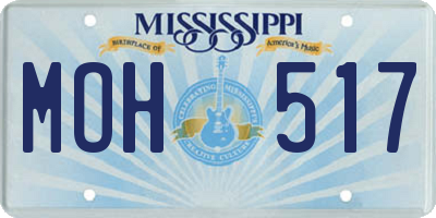 MS license plate MOH517