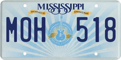 MS license plate MOH518