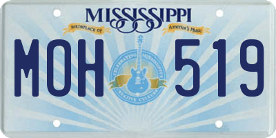 MS license plate MOH519