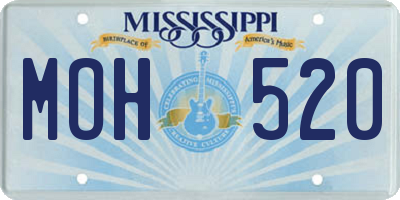 MS license plate MOH520