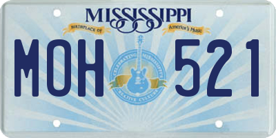 MS license plate MOH521