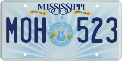 MS license plate MOH523