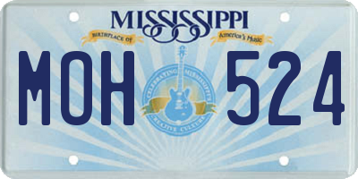 MS license plate MOH524