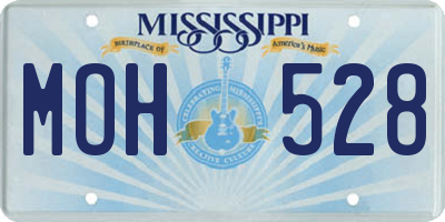 MS license plate MOH528