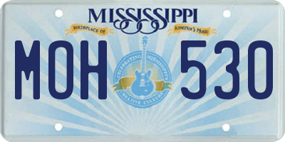 MS license plate MOH530
