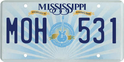 MS license plate MOH531