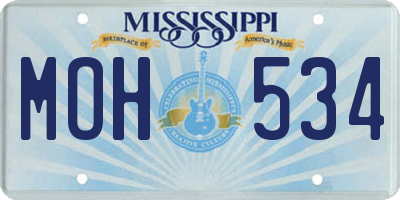 MS license plate MOH534