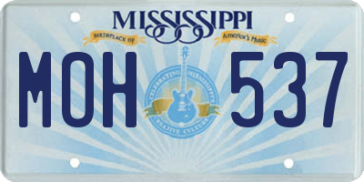 MS license plate MOH537