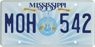 MS license plate MOH542