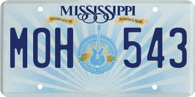 MS license plate MOH543