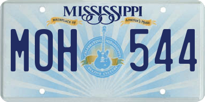 MS license plate MOH544