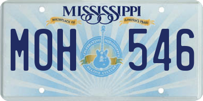 MS license plate MOH546