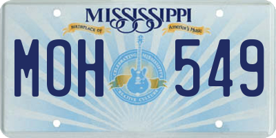 MS license plate MOH549